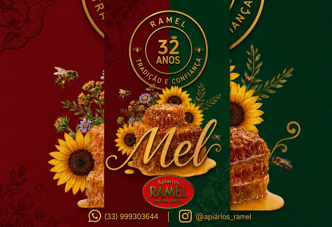 Banner comemorativo dos 32 anos do Apiário Ramel